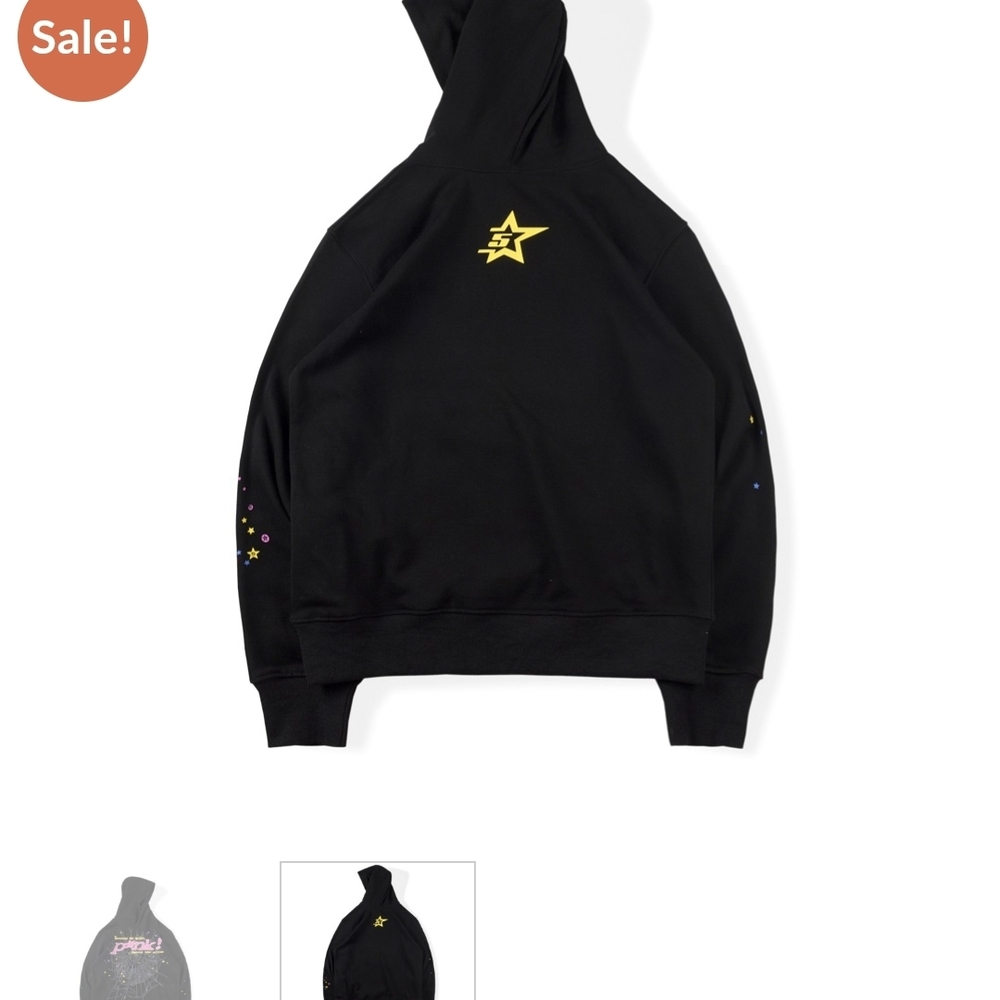 Black Hoodie with Graphic Design - Picture 2 of 5
